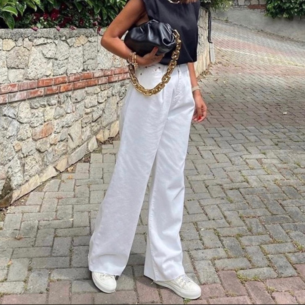 Zara High Waisted Caia Wide Leg Jeans